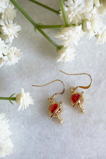 Orion Red Planet and Star Earrings Wisteria London